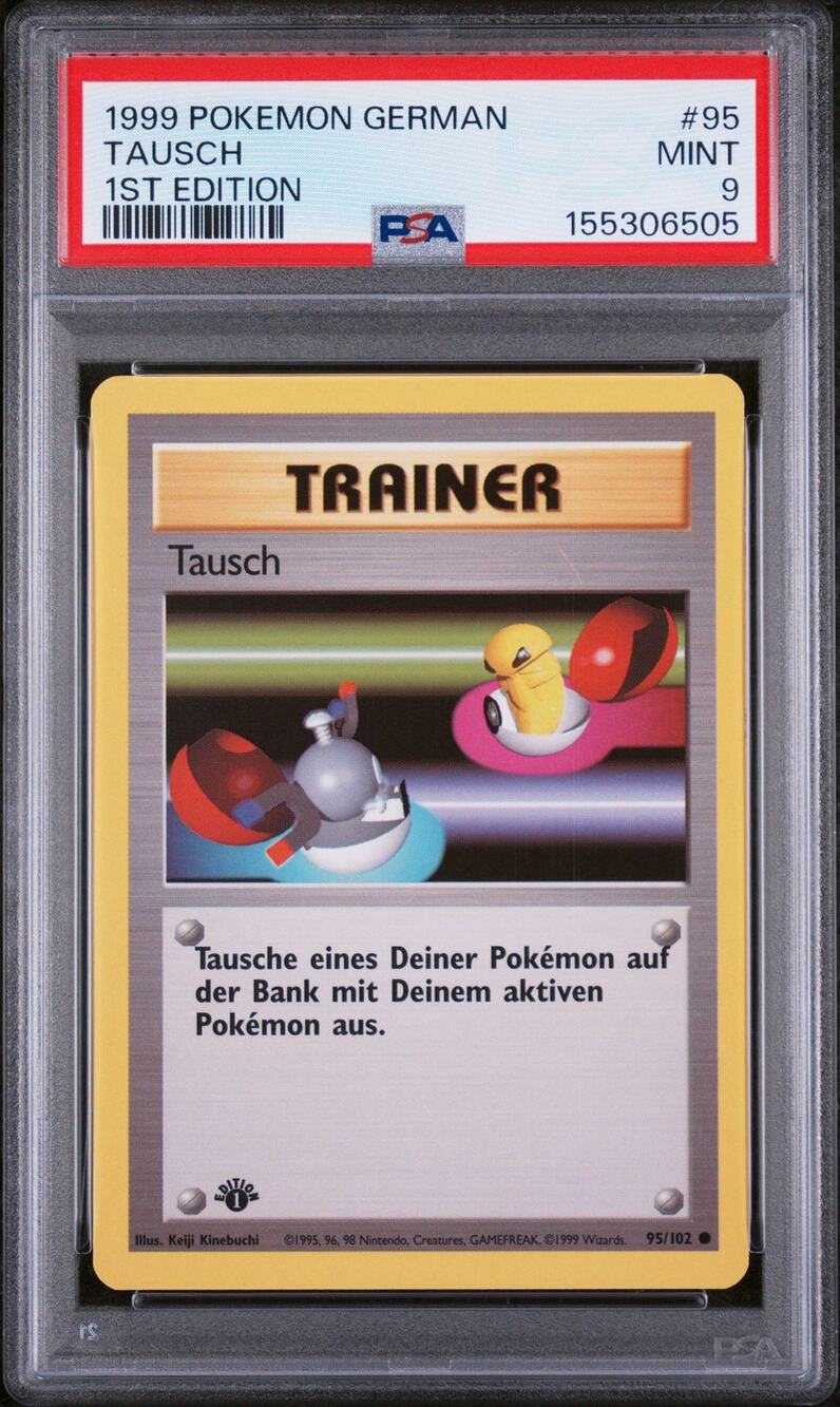 PSA 9 MINT Switch (Tausch) 1st Edition 95/102 PokΓ©mon 1999 German Base Set Card